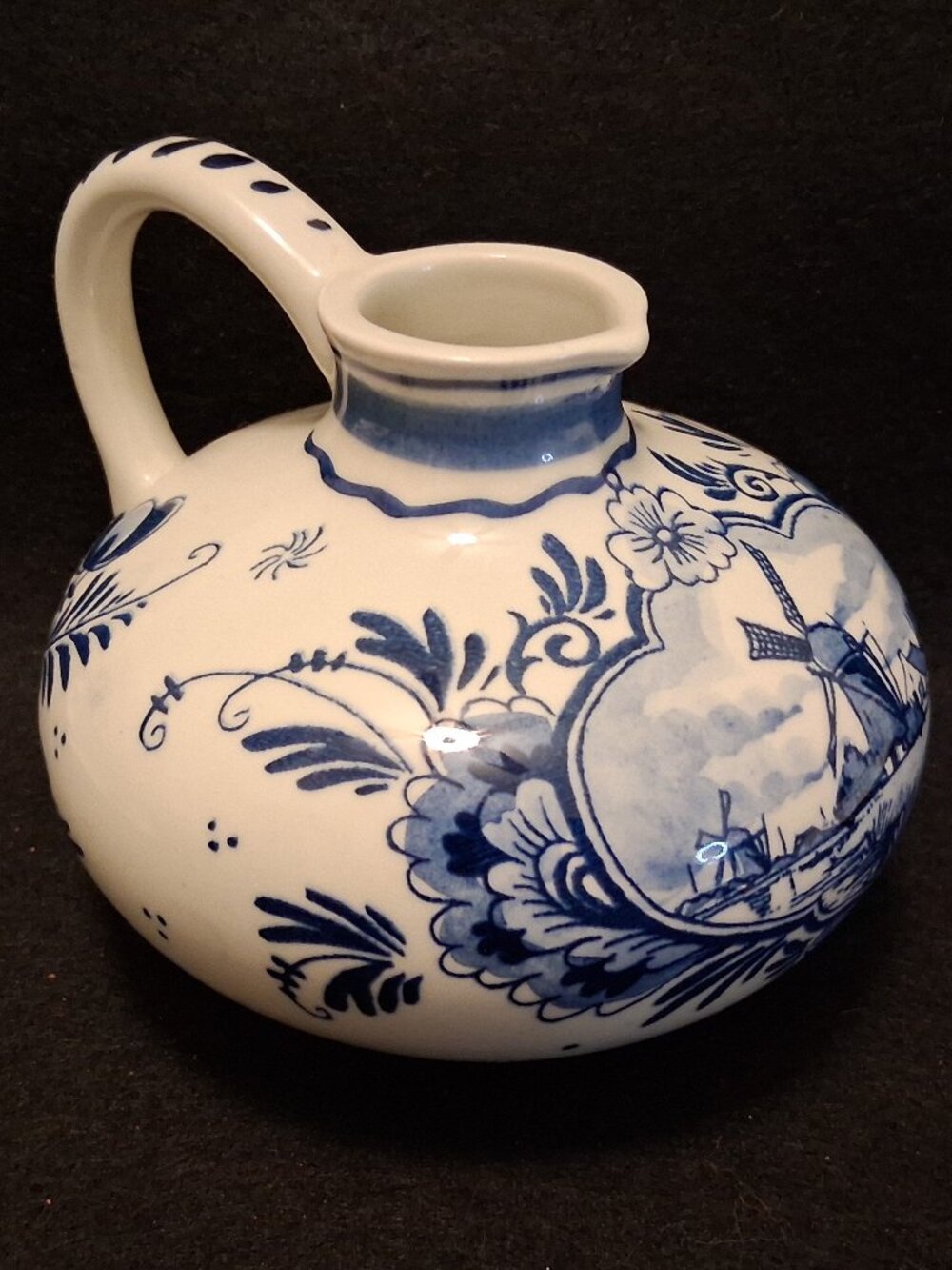 Vintage (1950s-80s) Bols Delft Hand Painted Dutch Windmill Jug Decanter & Cork - Picture 4 of 11
